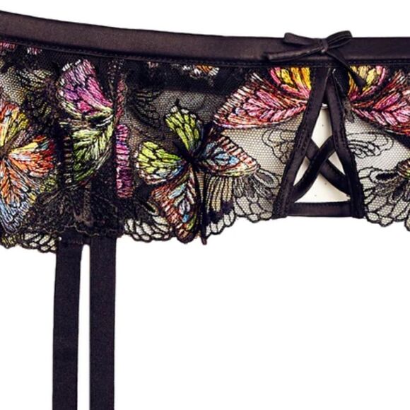 Fleur du Mal Black Butterfly Garter Belt. Size Small (2). New with Tag (NWT)! - Picture 6 of 16